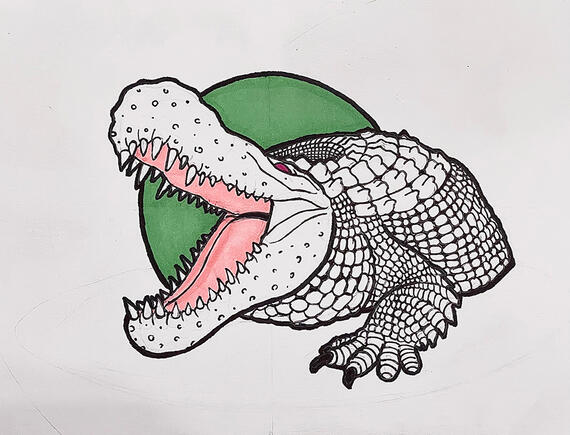 Purussaurus Graphic Sketch